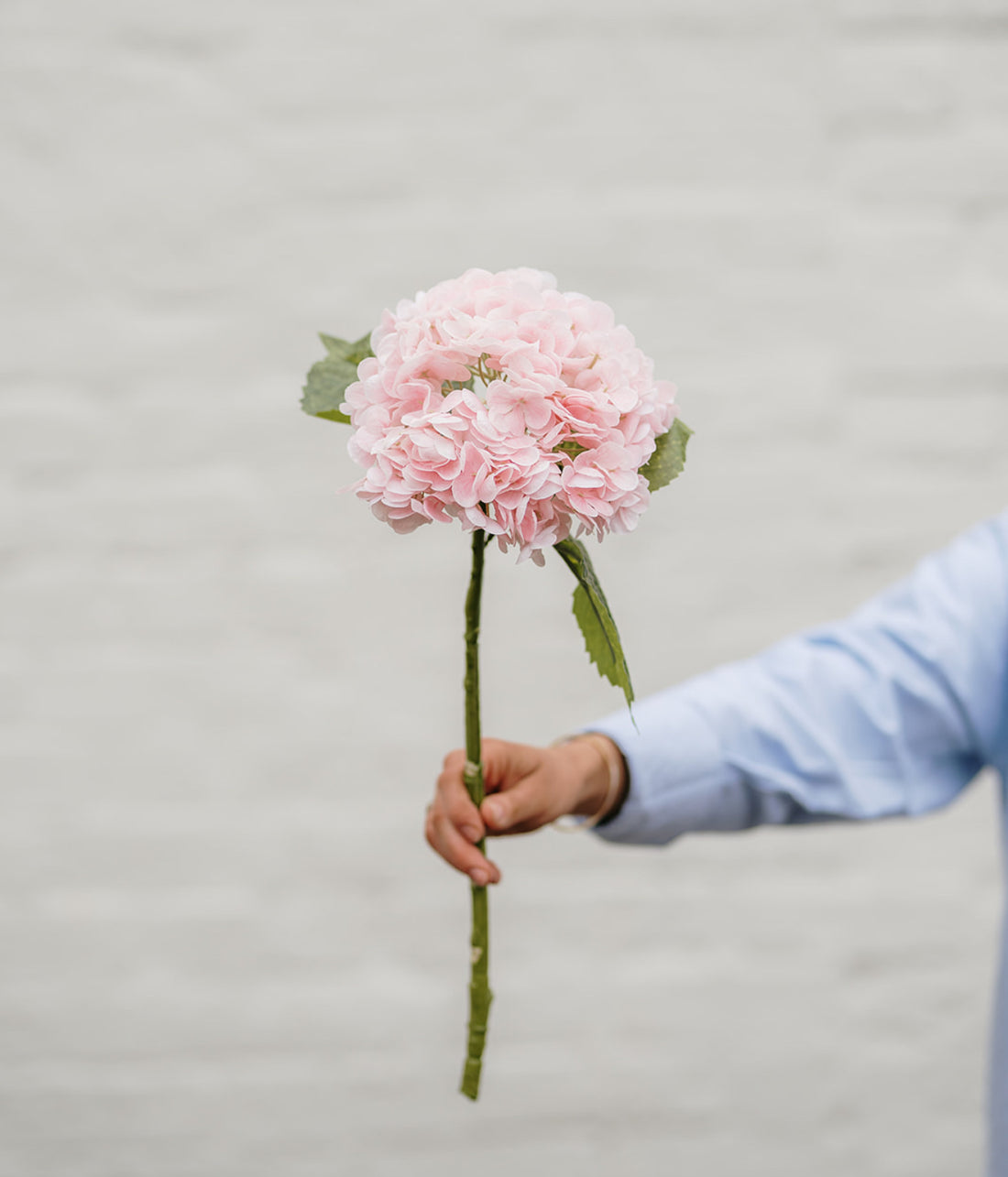 Soft Pink Faux Hydrangea Stem