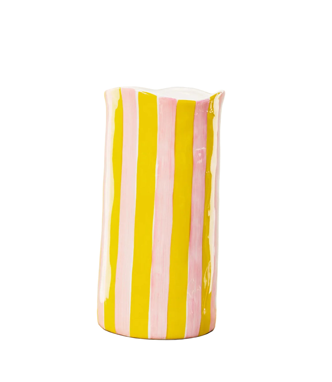 Large Vase - Pink &amp; Yellow Stripe