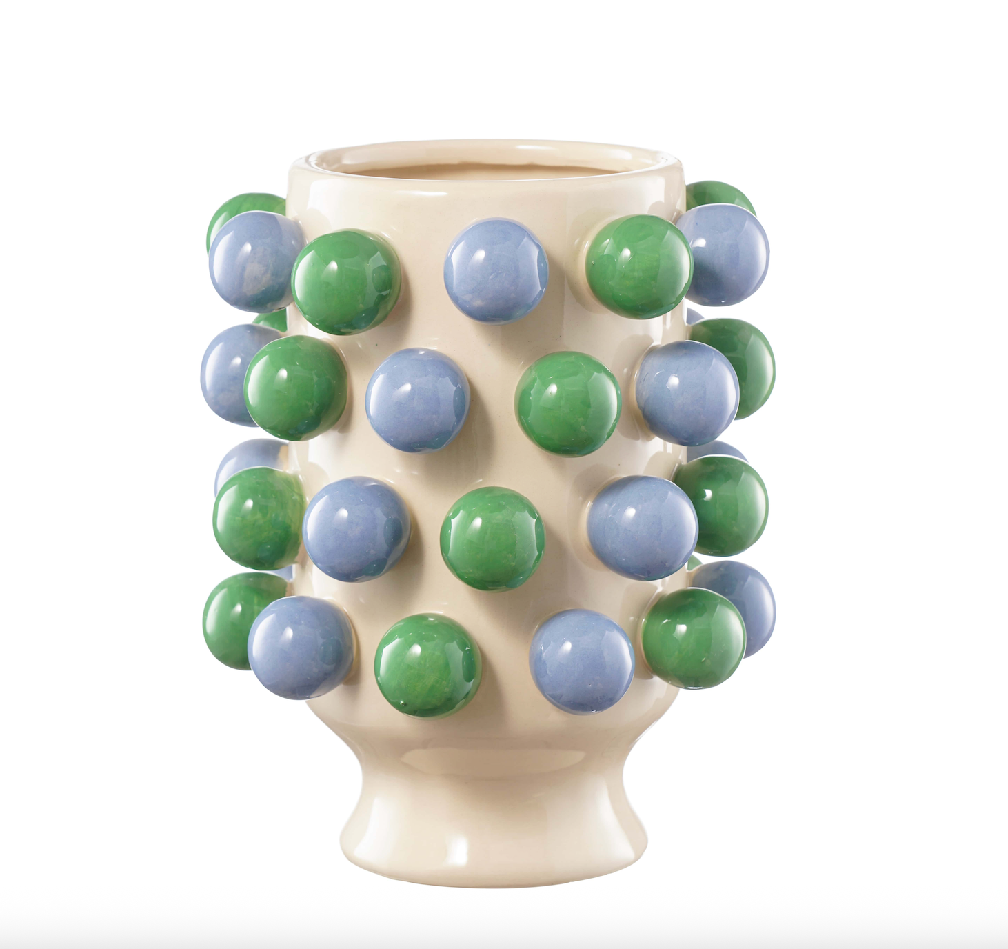 Hand Painted Ceramic Small Bubble Vase - Green &amp; Blue